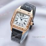 Low Price Copy Cartier Santos-Dumont Watches Rose Gold Diamond-set
